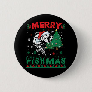 Prettig Visfeest Vis Vissen Papa Visser Kerstmis Ronde Button 5,7 Cm