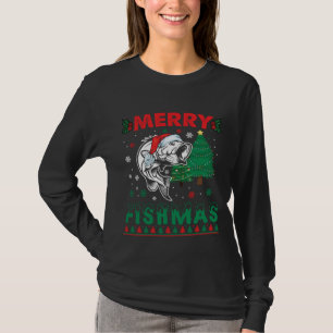 Prettig Visfeest Visvangende Vader Visser Kerstmis T-shirt