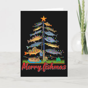 Prettig VisKerst Grappige Visser Kerstboom Vissen Kaart