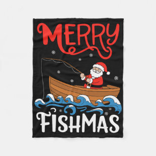 Prettig VisKerstmis Funny Christmas Kerstman Visse Fleece Deken