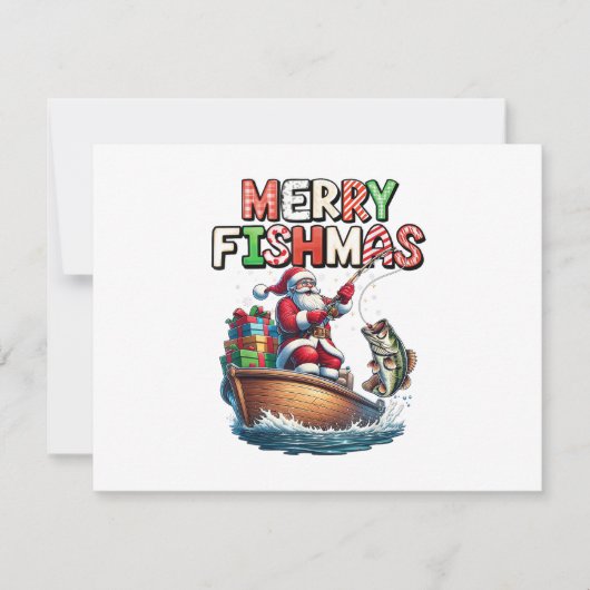 Prettig VisKerstmis Kerstman Visliefhebbers Grappi Kaart (Voorkant)