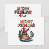 Prettig VisKerstmis Kerstman Visliefhebbers Grappi Kaart (Voorkant / Achterkant)