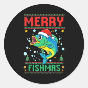 Prettig Vissenmas B Vis Vissen Kerstmis  Ronde Sticker