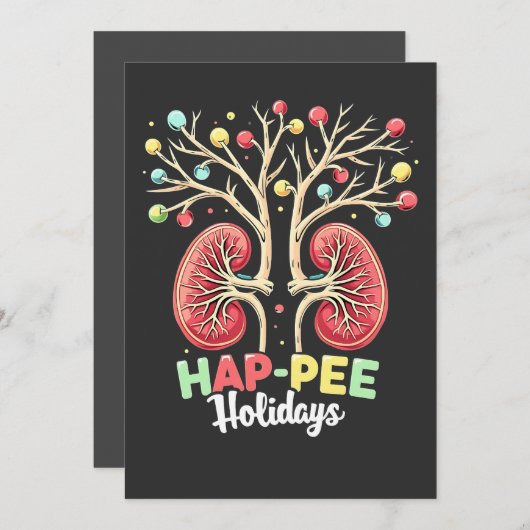 Prettig Vrije Dagen Dialyse Nier Bewustzijn Kerstm Bedankkaart (Voorkant / Achterkant)