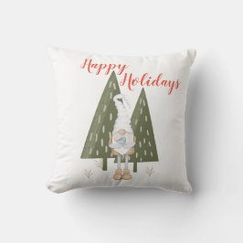 Prettig Vrije Dagen Kabouter Blauw Vogel Kerstmis Kussen