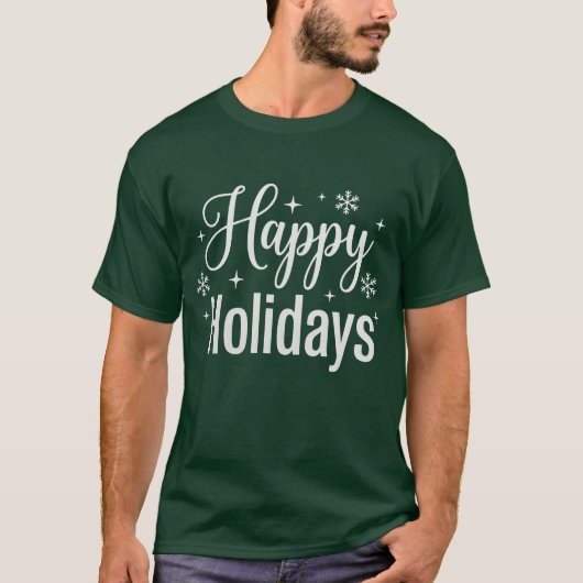 Prettig Vrije Dagen Script Sneeuwvlok T-shirt (Voorkant)
