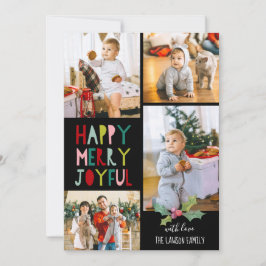 Prettig Vrolijk Blij | Kerst Fotocollage Feestdagenkaart
