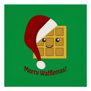 Prettig Waffelemas Kerstmis Waffel Poster