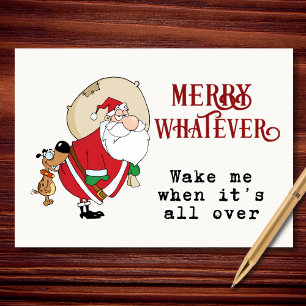 Prettig Wat Dan Ook Sarcastische Kerstman Kerstmis Feestdagen Kaart
