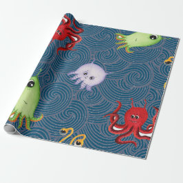 PRETTIG WATERVERF ZEE MONSTER INPakkINGSPAPER Cadeaupapier