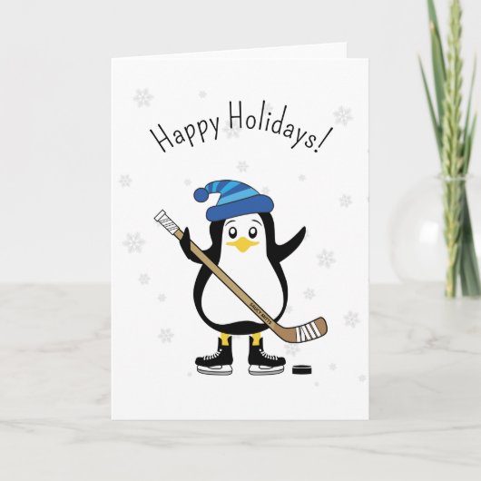 Prettig Weekend Hockey Pinguïn Feestdagen Kaart (Voorkant)