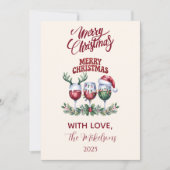 Prettig Wijn Kerstfeest Feestdagenkaart (Voorkant)