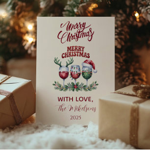 Prettig Wijn Kerstfeest Feestdagenkaart