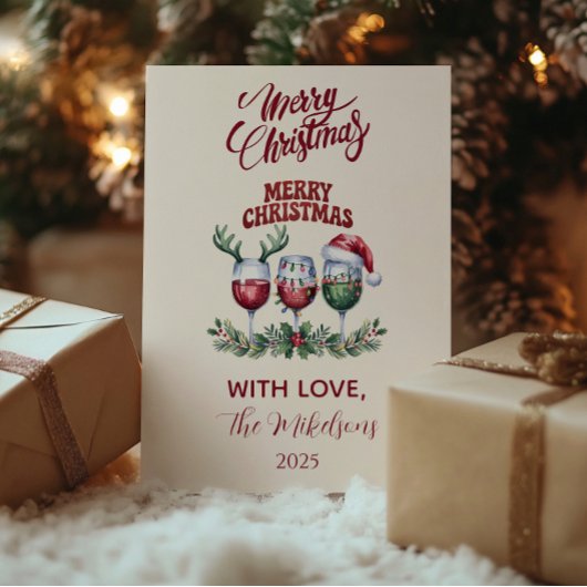 Prettig Wijn Kerstfeest Feestdagenkaart