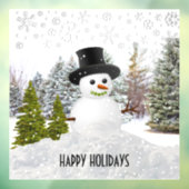 Prettig Winter Feest / Sneeuwman Raamsticker (Vel 3)
