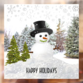 Prettig Winter Feest / Sneeuwman Raamsticker (Vel 2)