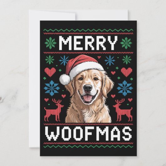 Prettig Woefmas Goud Retriever Kerstmuts Hond Kaart (Voorkant)
