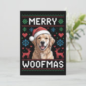 Prettig Woefmas Goud Retriever Kerstmuts Hond Kaart (Staand voorkant)