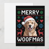 Prettig Woefmas Goud Retriever Kerstmuts Hond Kaart (Voorkant / Achterkant)