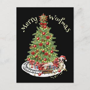 Prettig Woefmas Hond Design- Boston Terrier Briefkaart
