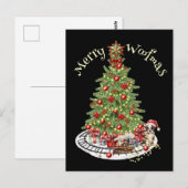 Prettig Woefmas Hond Design- Boston Terrier Briefkaart (Voorkant / Achterkant)