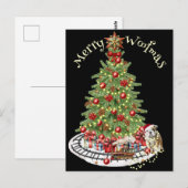 Prettig Woefmas Hond Design- Engelse Bulldog Briefkaart (Voorkant / Achterkant)