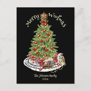 Prettig Woefmas Hond Design- Engelse Bulldog Feestdagenkaart