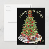 Prettig Woefmas Hond Design- King Charles Spaniel Briefkaart (Voorkant / Achterkant)