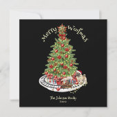 Prettig Woefmas Hond Design - Mops Feestdagenkaart (Voorkant)