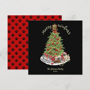 Prettig Woefmas Hond Design - Mops Feestdagenkaart