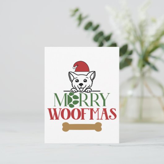 Prettig Woefmas Kerstkaart (Staand voorkant)