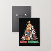 Prettig Woefmas Prettig Kerstmis Hondenliefhebbers Button (Voorkant / Achterkant)