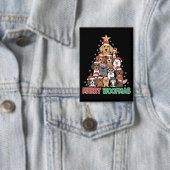 Prettig Woefmas Prettig Kerstmis Hondenliefhebbers Button (Insitu)