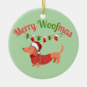 Prettig WOOFfeest Keramisch Ornament (Voorkant)