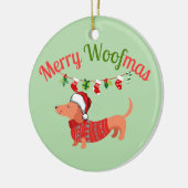 Prettig WOOFfeest Keramisch Ornament (Links)