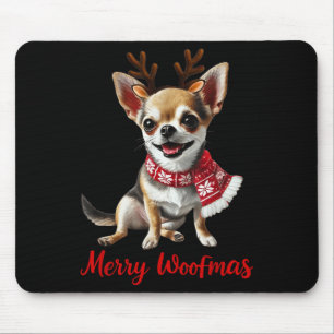 Prettig Woofmas Chihuahua-hond Meme Met Rendier-ge Muismat