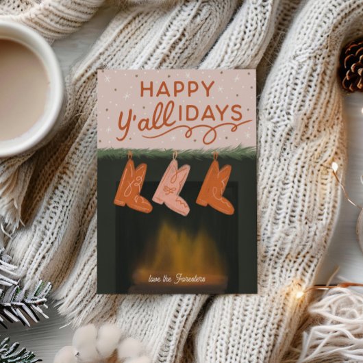 Prettig Y'all-idays Cowboy Kerstkaart