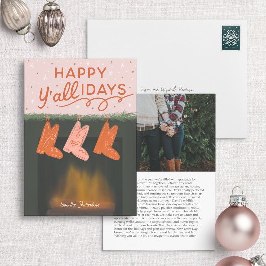 Prettig Y'all-idays Cowboy Kerstkaart