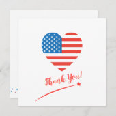 Prettige 4 juli Amerika VS Vlag Hart Patriottisch Bedankkaart (Voorkant / Achterkant)