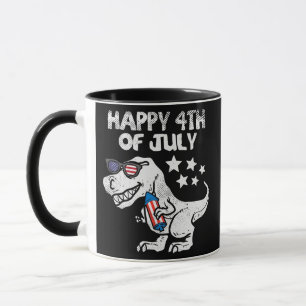 Prettige 4 juli jongens peuter Trex dinosaurus Mok