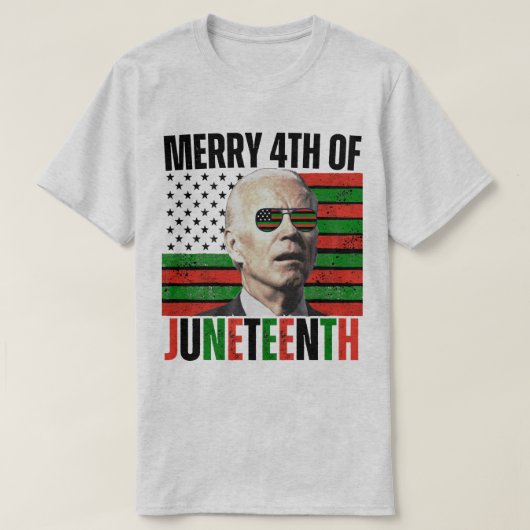 Prettige 4e Juneteenth grappige Biden gezicht T-shirt (Design voorkant)