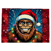Prettige Bigfoot Sasquatch Kerstmis Groot Cadeauzakje (Achterkant)