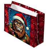 Prettige Bigfoot Sasquatch Kerstmis Groot Cadeauzakje (Voorkant Gekanteld)