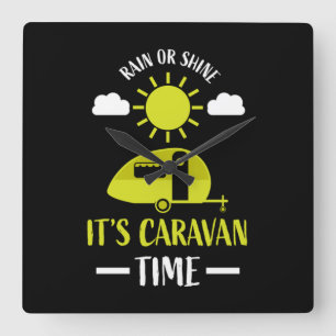 prettige caravan camping vierkante klok