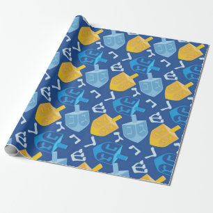 Prettige Chanoeka Dreidel Cadeaupapier