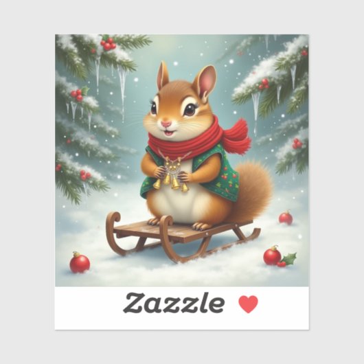 Prettige chippie kerst sticker (Vel)