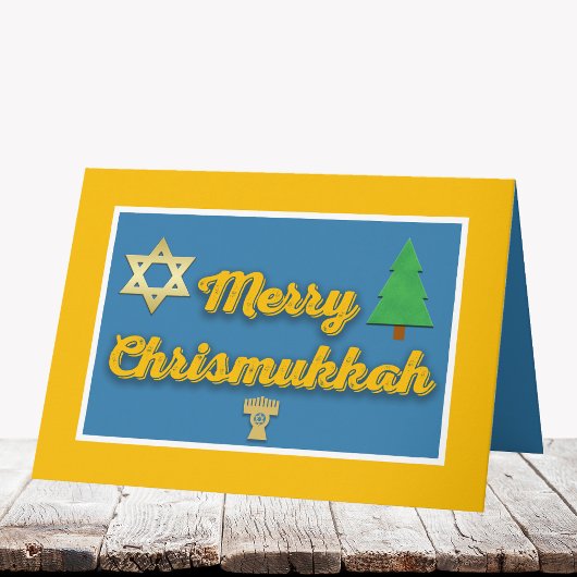 Prettige Chrismukkah interreligieuze kerstkaart Feestdagen Kaart