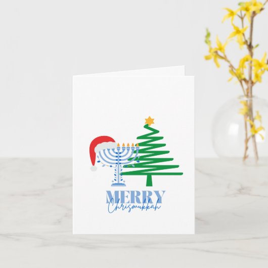 Prettige Chrismukkah Vouwkaart Kaart (Gele Bloem)