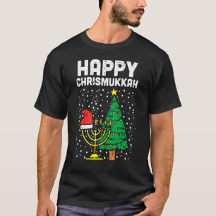 Prettige Christmukkah Joodse Kerstmis Hanukkah Cha T-shirt