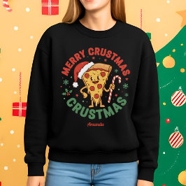 Prettige Crustmas Grappige Pizza Kerst T-shirt